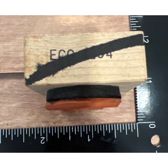 HTF All About Paper LLC 2003 Mushroom Rubber Stamp Wood Mounted Craft Supply - Picture 6 of 7